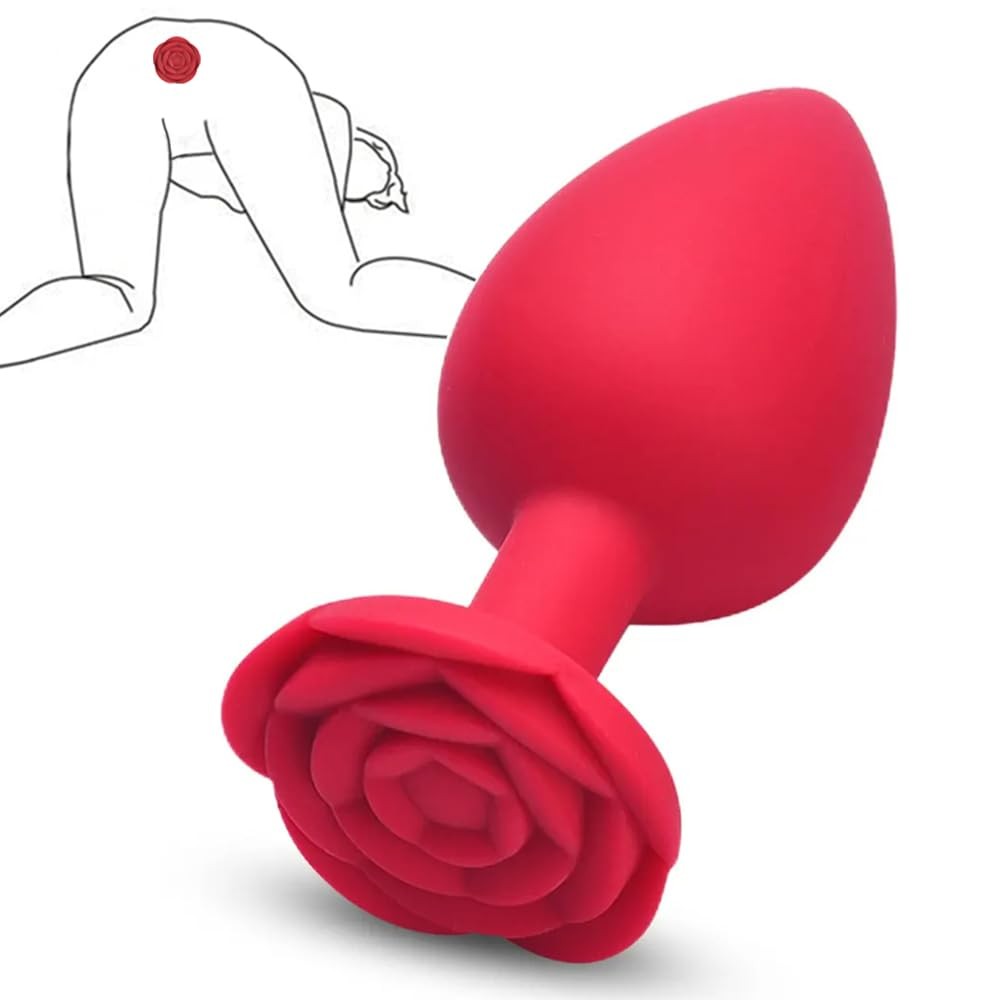 Anal Plug Butt Plug Rose Sex Toy for Adults Women Men Silicone Anal Training …