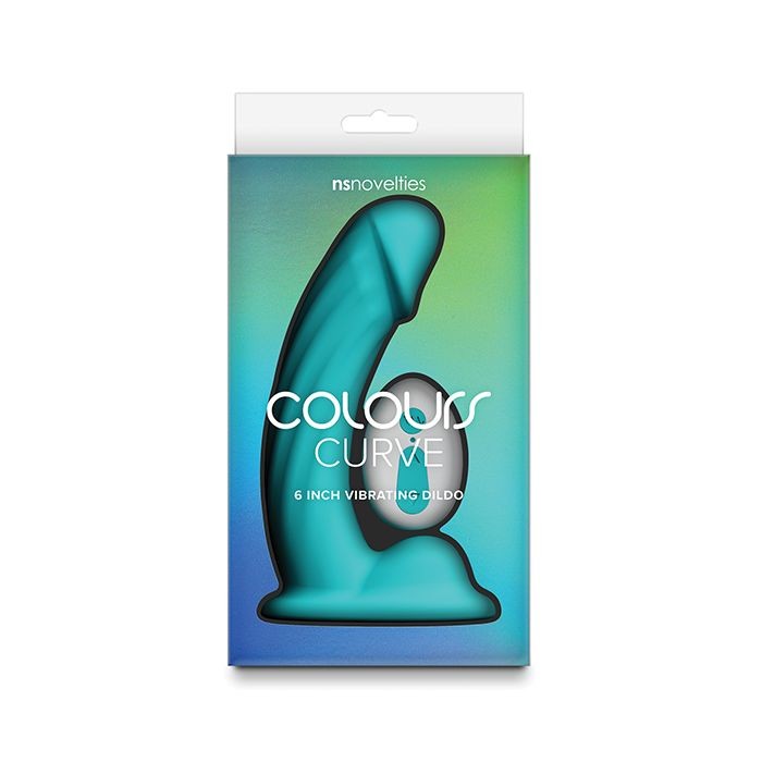 Colours Curve Vibrating 6″ Dildo – Teal