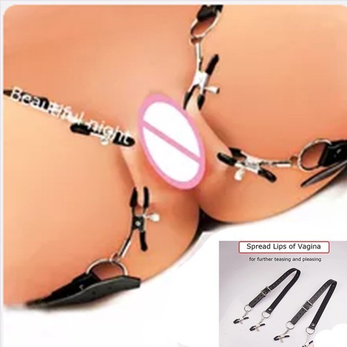 Pussy Clamps Clip BDSM Around Thigh Labia Spreader Lips of Vagina Sex Toys