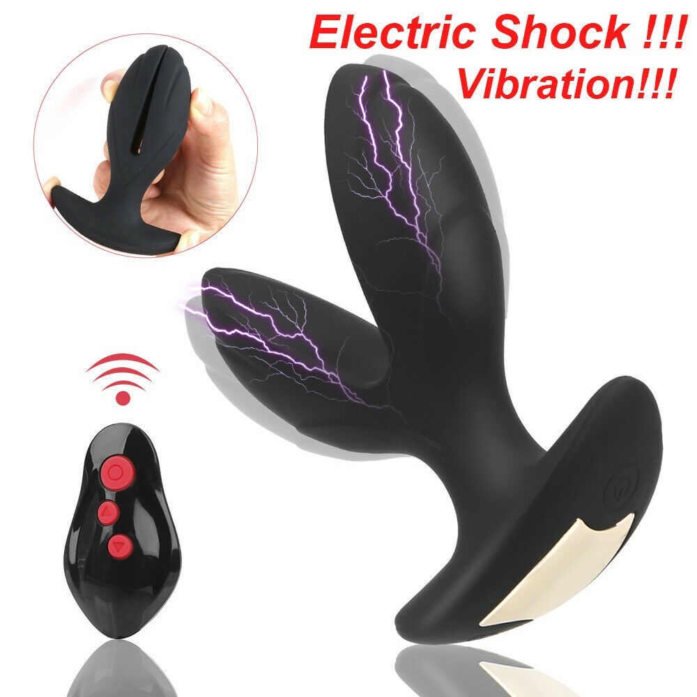Remote Electric Gaping Anal Butt Plug Shock Vibrator Prostate Massager Sex Toys