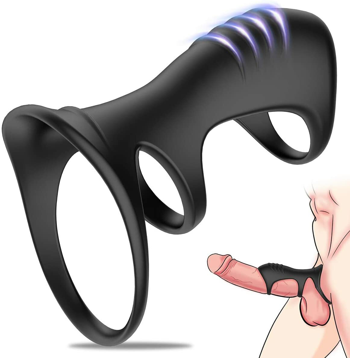 Penis-Extender-Enlarger-Sheath-Male-Enhancer-Ball-Stretcher-Sleeve-Girth-Ring