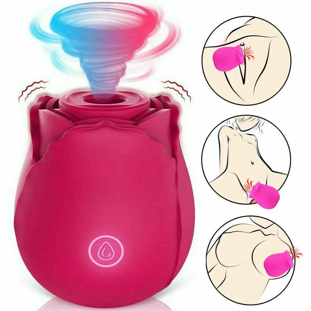 Rose Sucking Vibrator Clit Sucker Female Dildo G spot Massager Sex Toy for Women