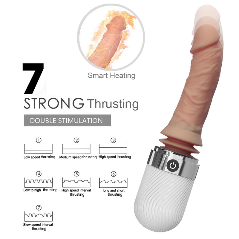 Huge Large Thrusting Heating Vibrator Dildo G-Spot Masturbator Sex Toy For Women