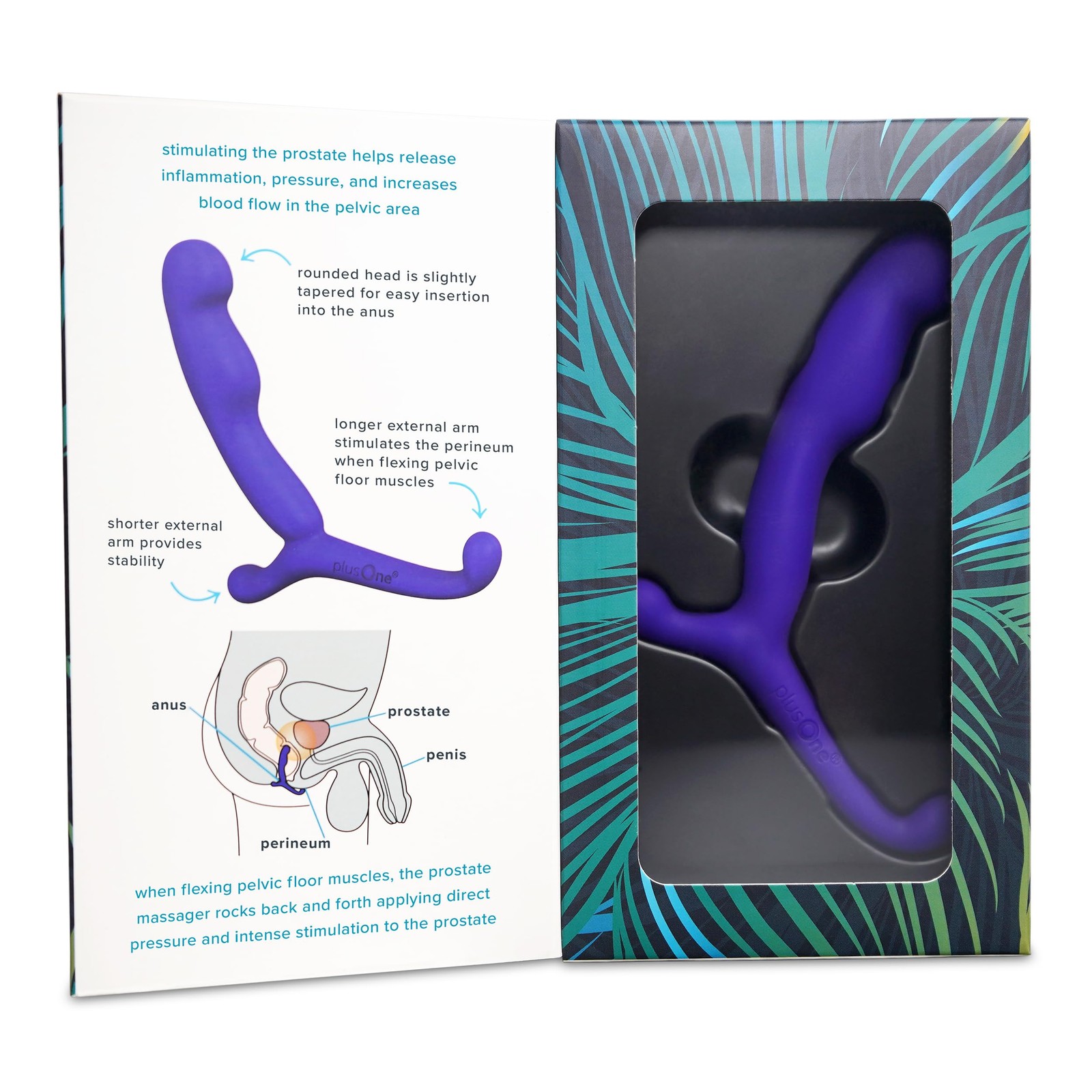 plusOne 4” Prostate Massager Personal Toy, Male Anal Stimulator,