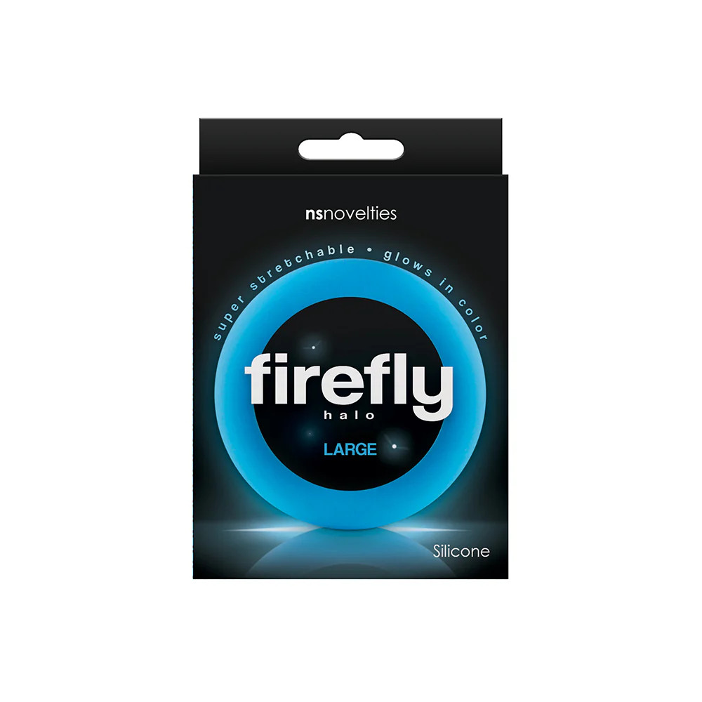 Glow in the Dark Silicone Cock Ring Large Blue 60 mm Stretchy Comfort Fit