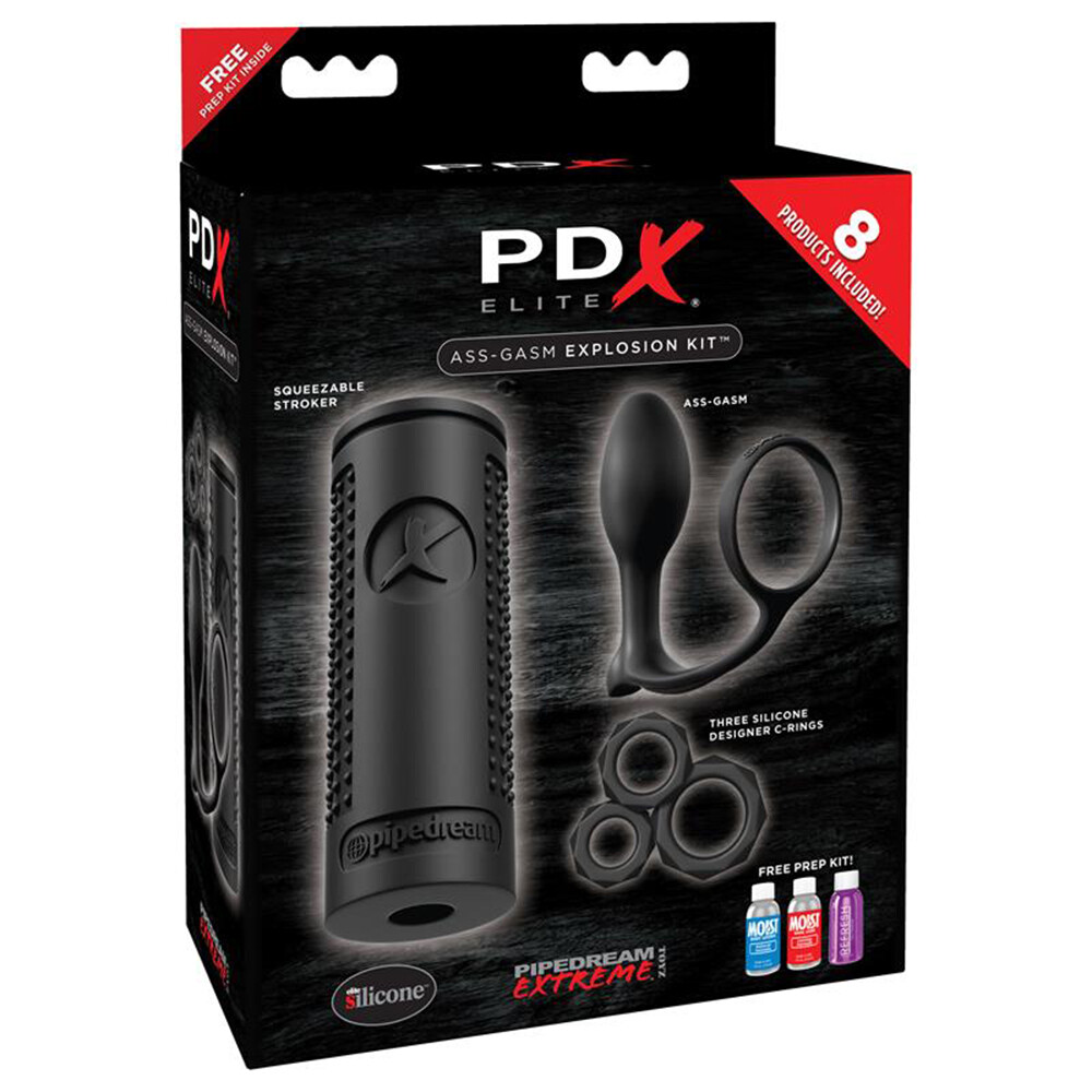 Best Male Sex Toy SET PdX Stroker With Prostate Massager With Ball Strap For Men