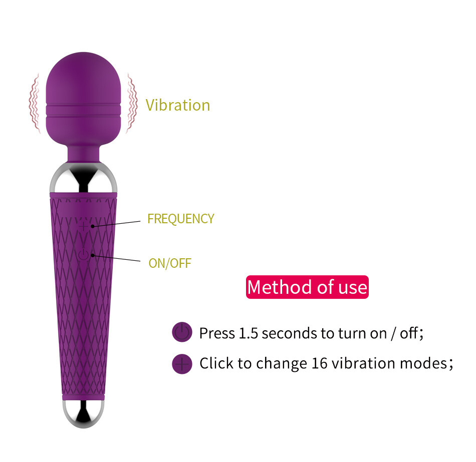 Rechargeable G-spot Clit Powerful AV Vibrator Dildo Massager Sex Toy Women Adult
