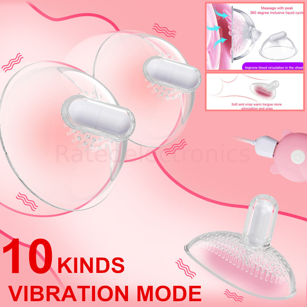 Electric Breast Suction Vibrator Enhancer Women Nipple Massager Adult Sex Toy US