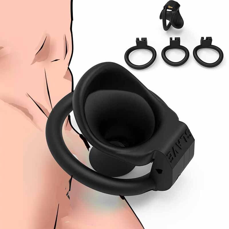 Sissy Inverted Negative Chastity Cage with 4-Rings for Man Rings Chastity Device