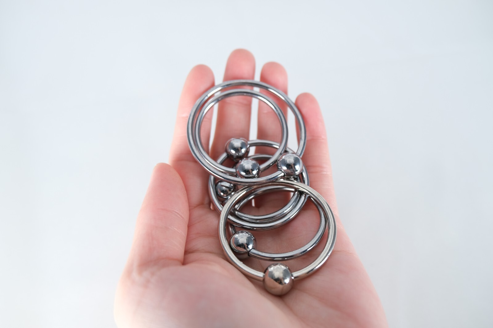 Stainless Steel Cock Ring Glans Penis With One Pressure Beads USA
