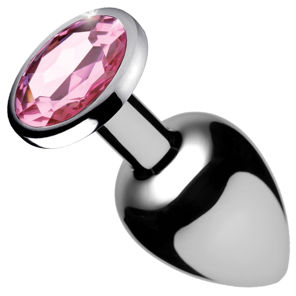 Booty Sparks Pink Gem Small Anal Plug – Jeweled Light-Weight Butt Plug