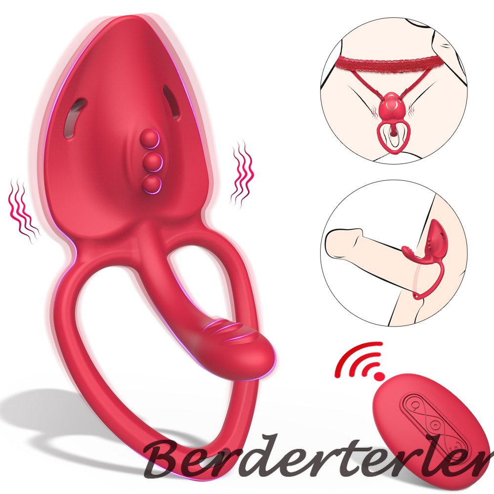 Wireless Remote Control Wearable Vibrator Controlled Egg Locking Semen Ring