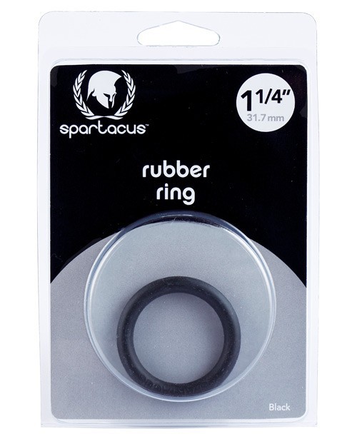 Spartacus 1.25 Inch Black Latex & Phthalate Free Rubber Male Penis Ring