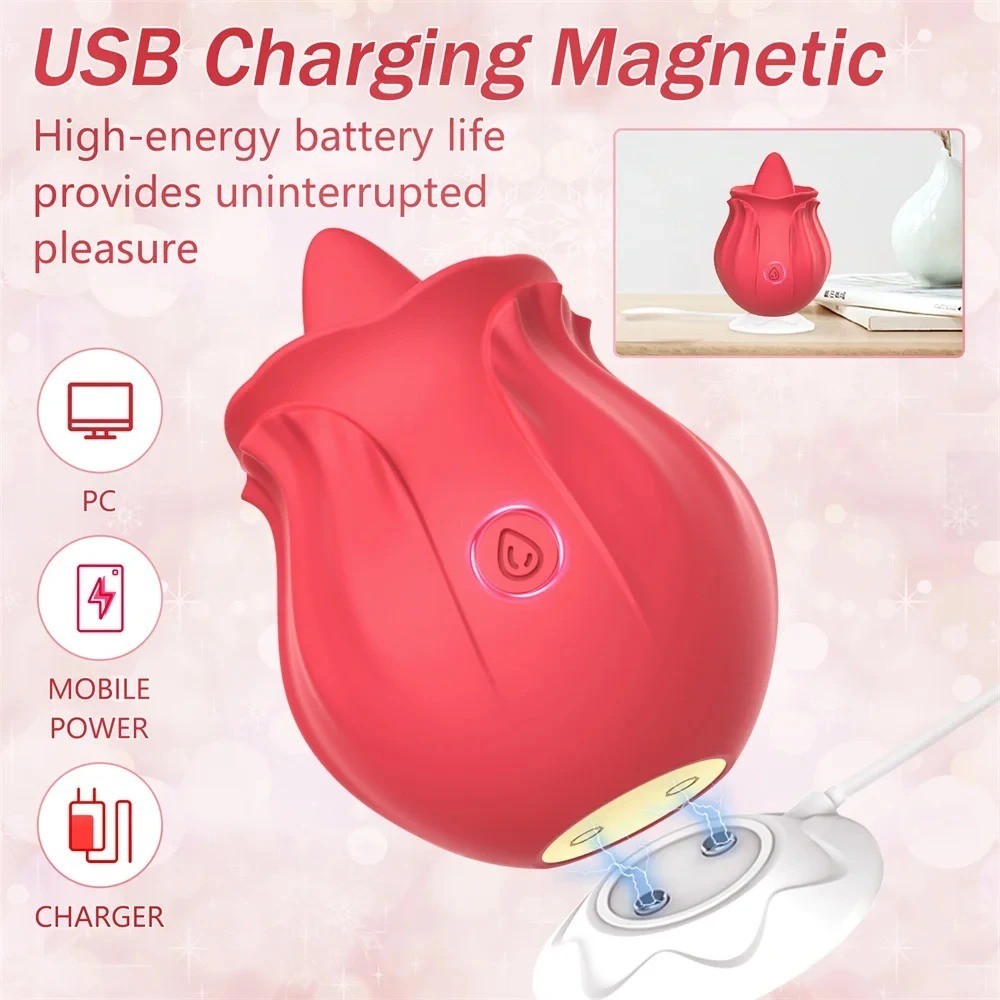 Rose Personal Massager Rechargeable Vibrating Suction Massager For Women