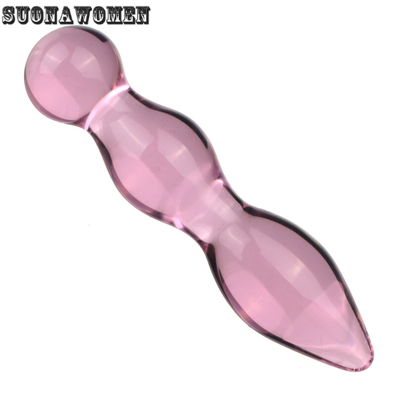 Pink Blue Glass Anal Plug Penis Nightlife Anus Dildo with Adult Gay Sex Toys