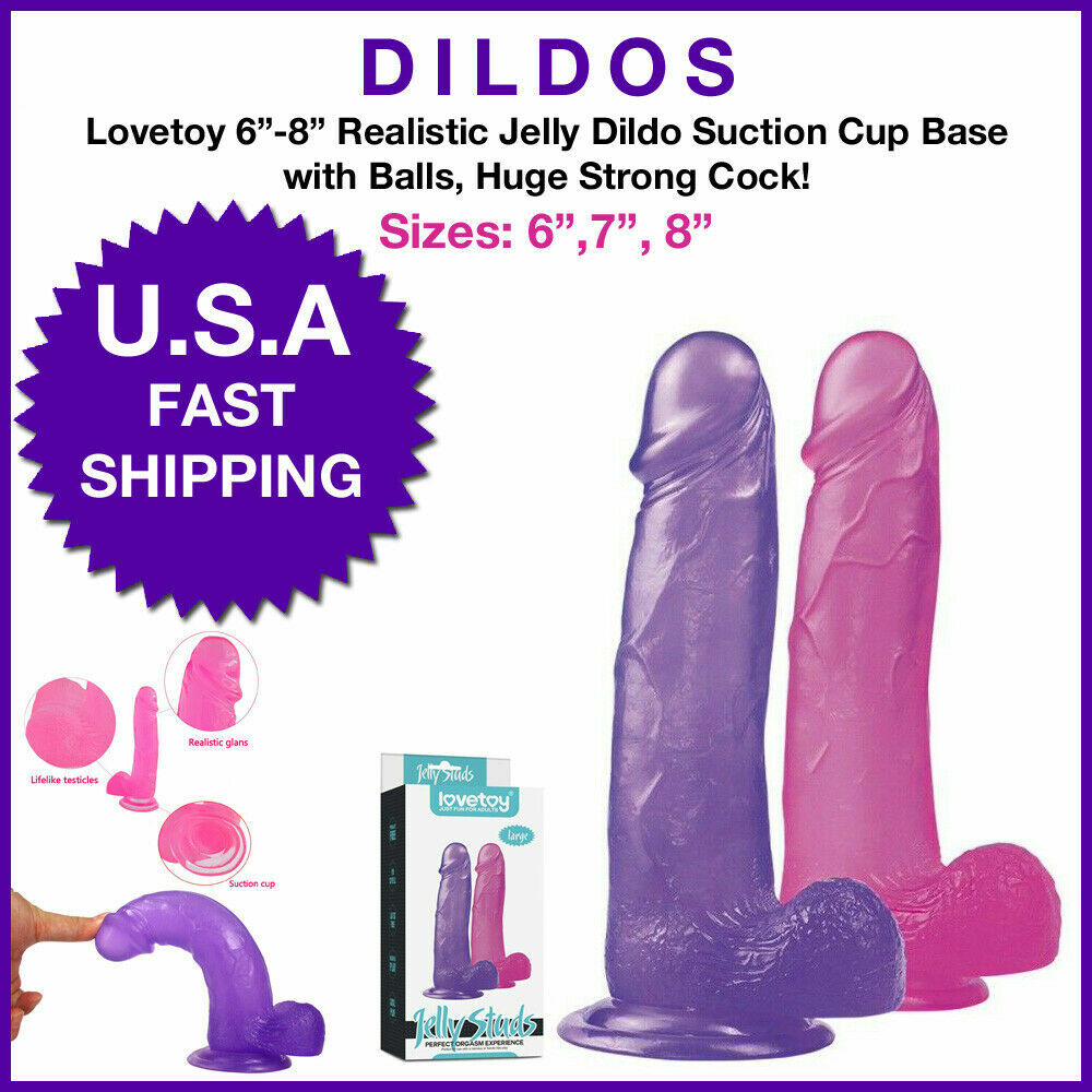 Lovetoy Realitic Color Dildo Suction Cup Base with Balls Pink or Purple Penis