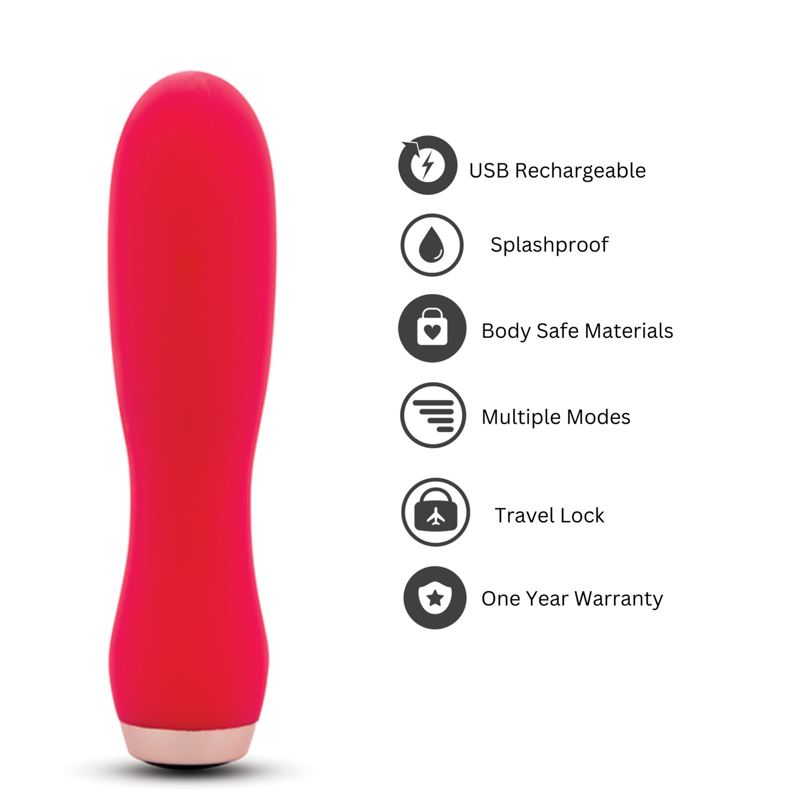 Rechargeable Silicone Multi-Speed G-Spot Vibrator Travel-Friendly Adult Sex Toy