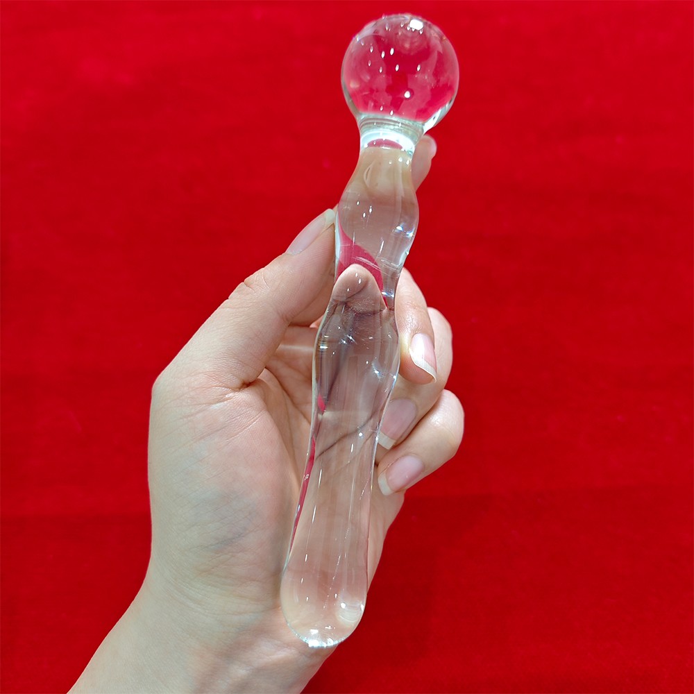Glass Dildo Anal Butt Plug G Spot Stimulate Massager Wand Masturbator Sex Toys