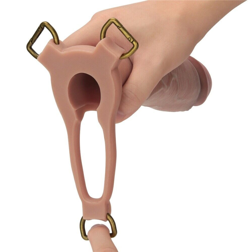 9 inch Silicone Hollow Strap On Set with Rod & PU Leather Harness ED for Men