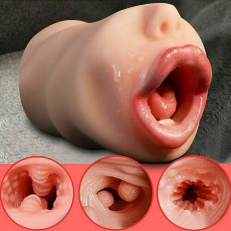 Male Masturbator Realistic Mouth Pocket Pussy Blowjob Stroker Sex Toy for Men