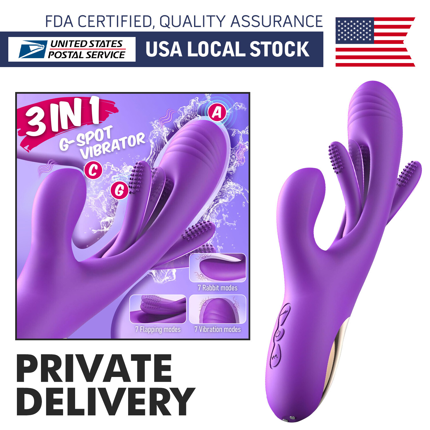 2024 Rabbit Tapping G-Spot Patting Vibrator for Women Clitoris Clit Stimulator