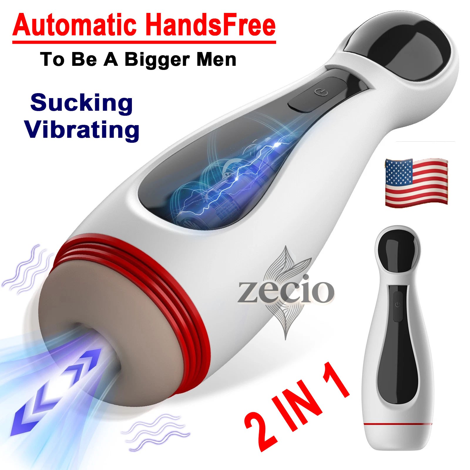 Automatic Vibrating Men Masturbator Sucking Pocket Pussy HandsFree Male Sex Toys