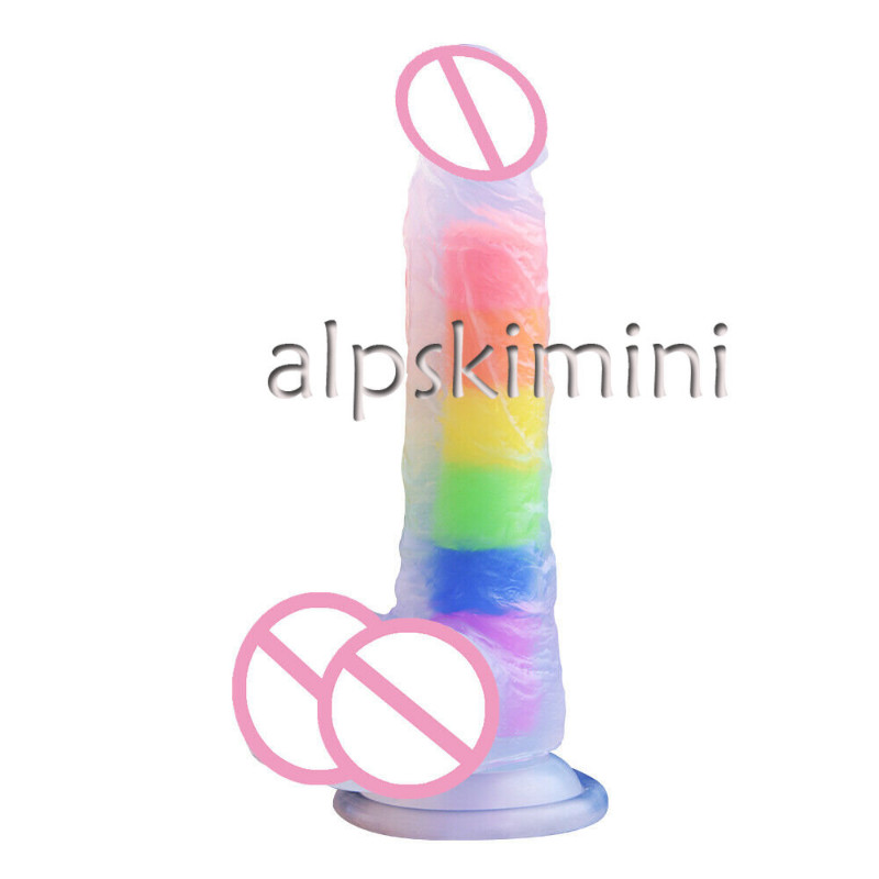 7.6 Inch Rainbow Realistic Dildo Sex Toys Women Masturbators Strap on Penis Toys