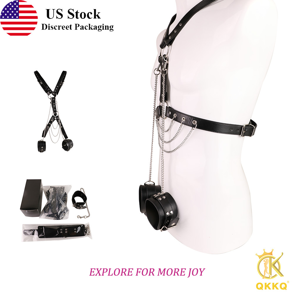 QKKQ Adjustable Couple Bondage SM Harness Set with Leather Manacles & Restraint