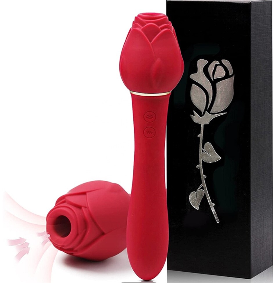 (NEW) Rose Clitoral G-Spot Rose Toy Wand Vibrator, Adult Toy, Female Toys
