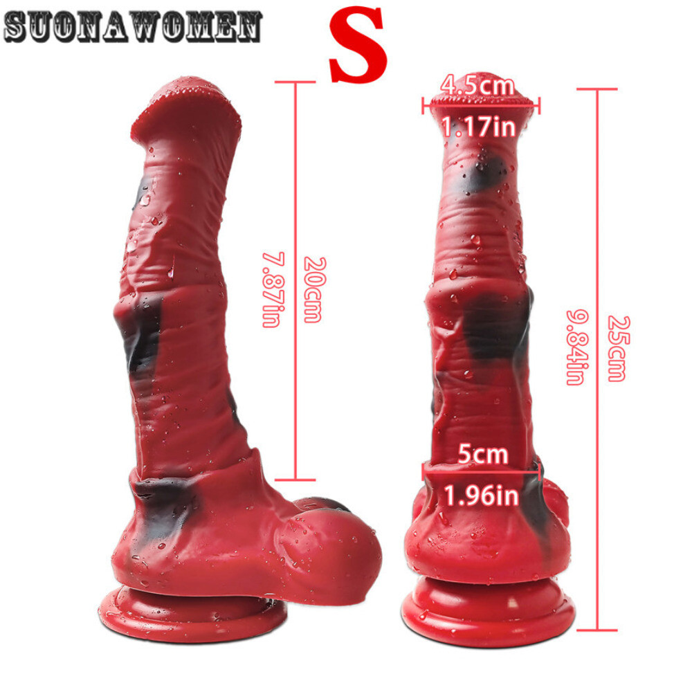 S/M/L Huge Red Dildo Realistic Monster Dildo Silicone Penis Anal Dilator Sex Toy