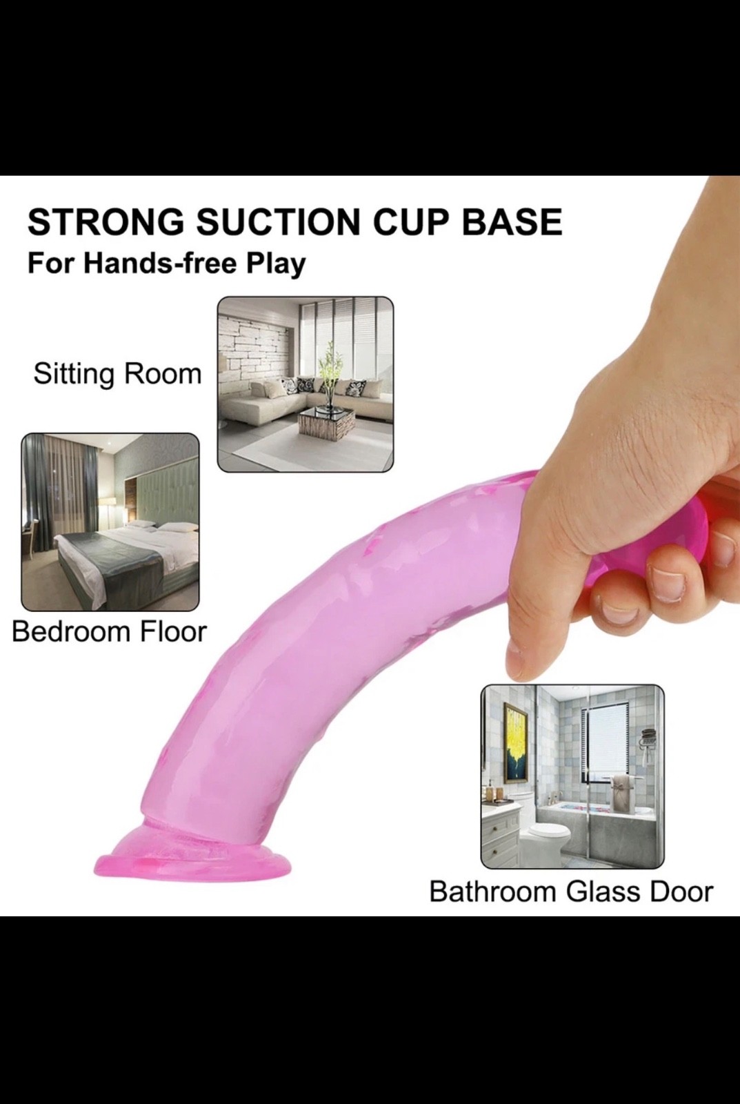 Jelly Dong Dildo Suction Cup G-Spot Waterproof Realistic Cock Veined-Anal Med-XL