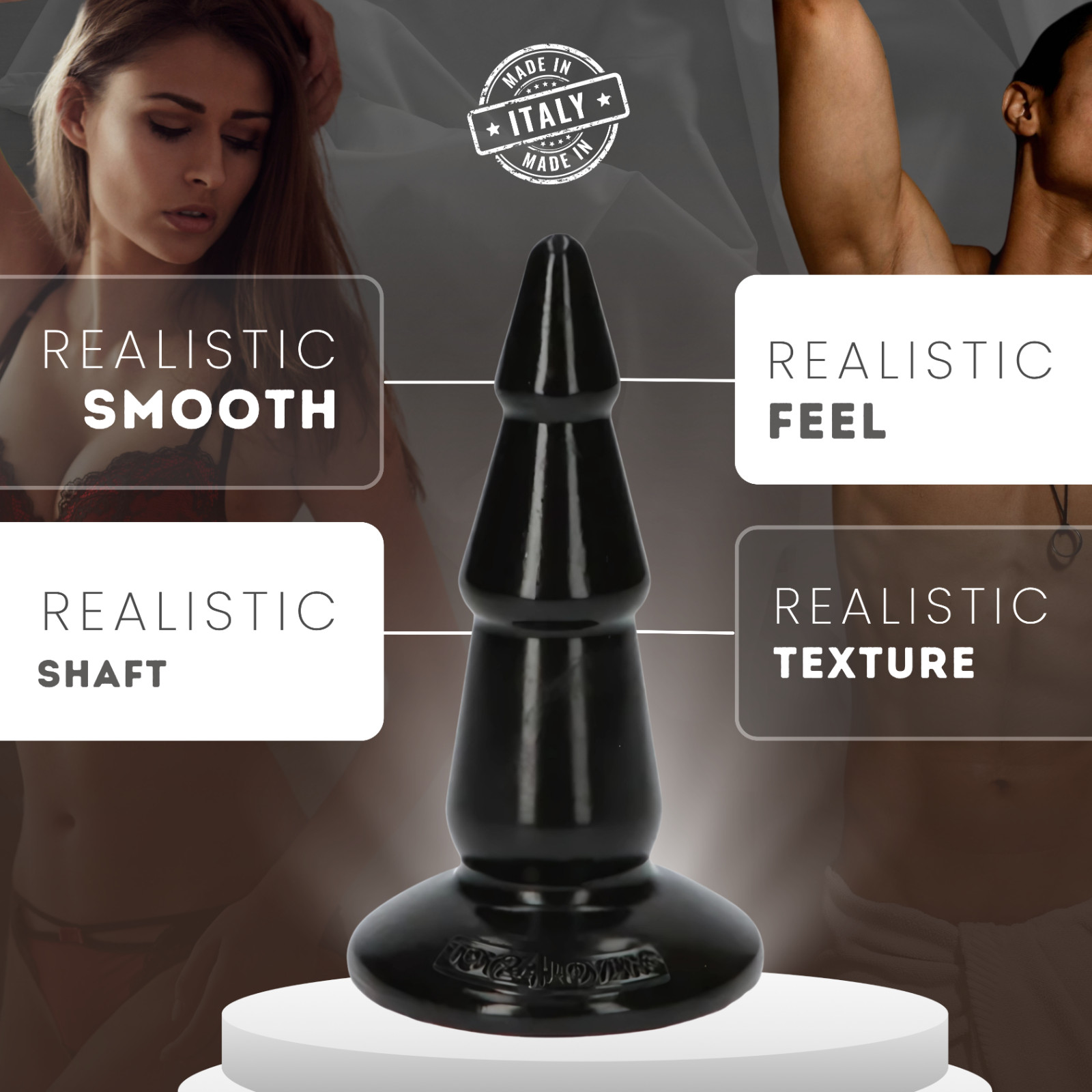 Made in Italy Pino Anal Plug 6.1″ Soft Flexible Dildo with Safe Base, Waterproof