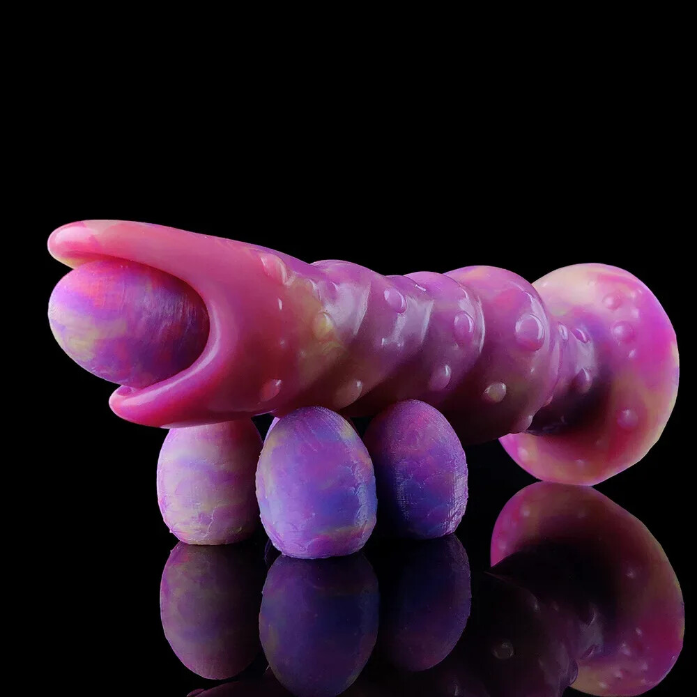 Ovipositor Dildo Inflatable Silicone Lay Eggs Anal Plug Toy Luminous Butt Plug