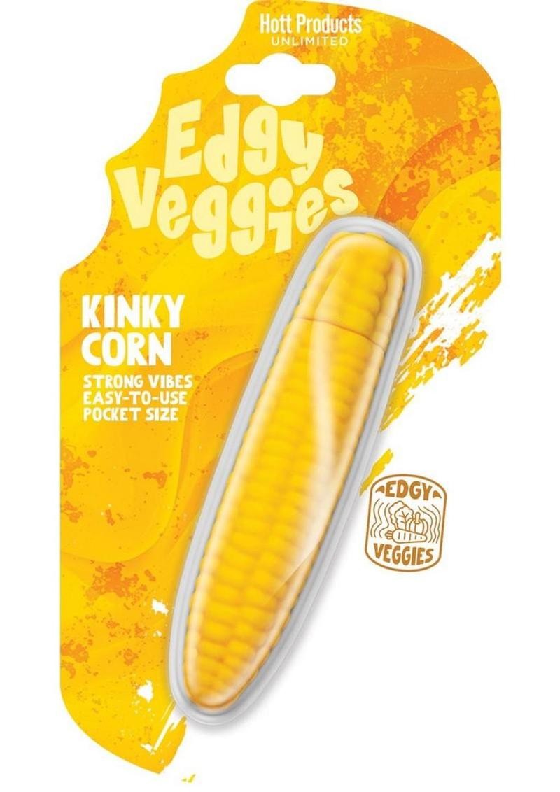 Edgy Veggies Kinky Corn Rechargeable Silicone Vibrator – Yellow
