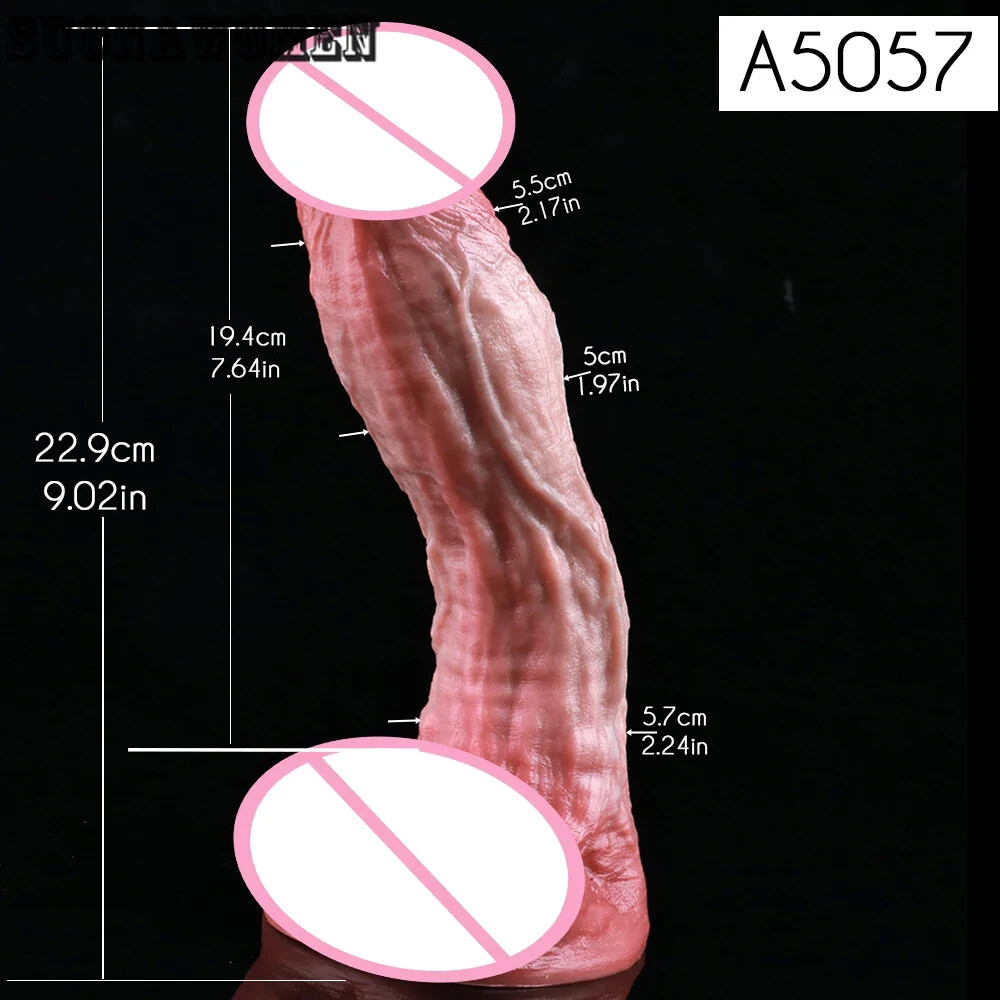 Realistic Dual-Layer 9.02” Large Dildo With Sucker Silicone Two Layer Anal Plug