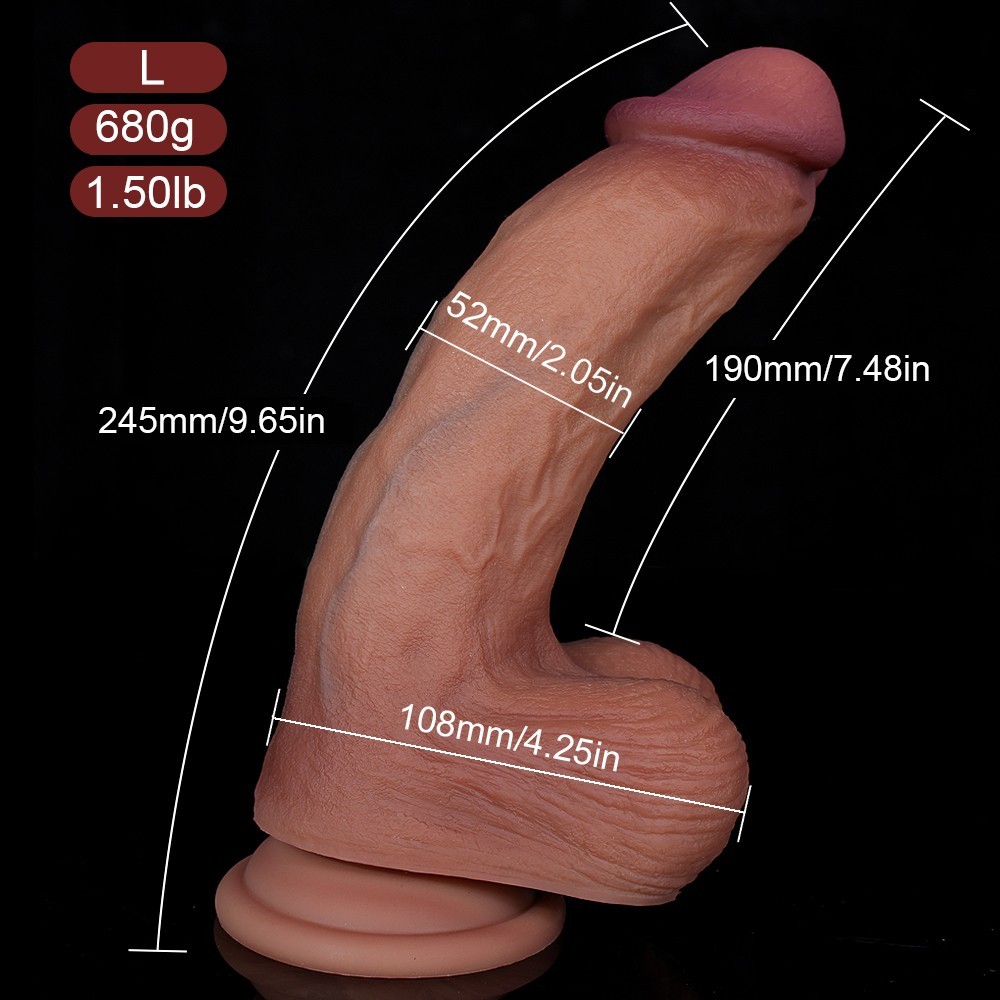 9.6 Inch Thick Big Black Dildo – Realistic BBC Dual Density Silicone Dildo Penis
