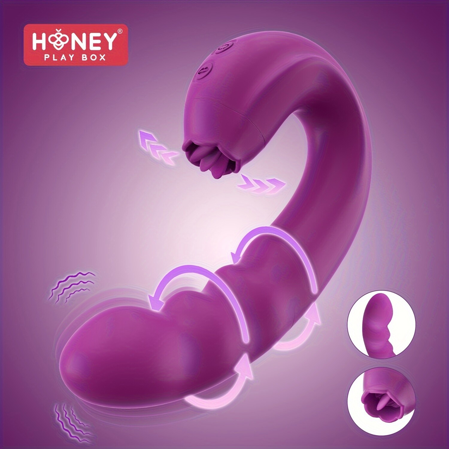 3-in-1 Clit Tongue Dildo G-Spot Viberator Licking Sex toy for Women Couples