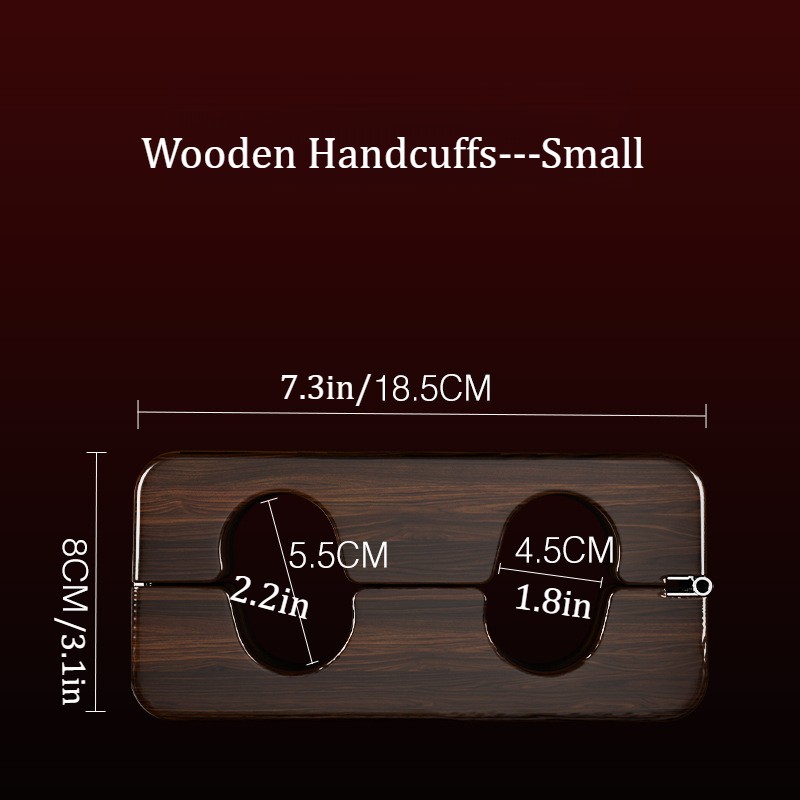 Wooden Handcuffs Wrist Cuffs Bondage Snap Fastener Fixtion Posture Fixation
