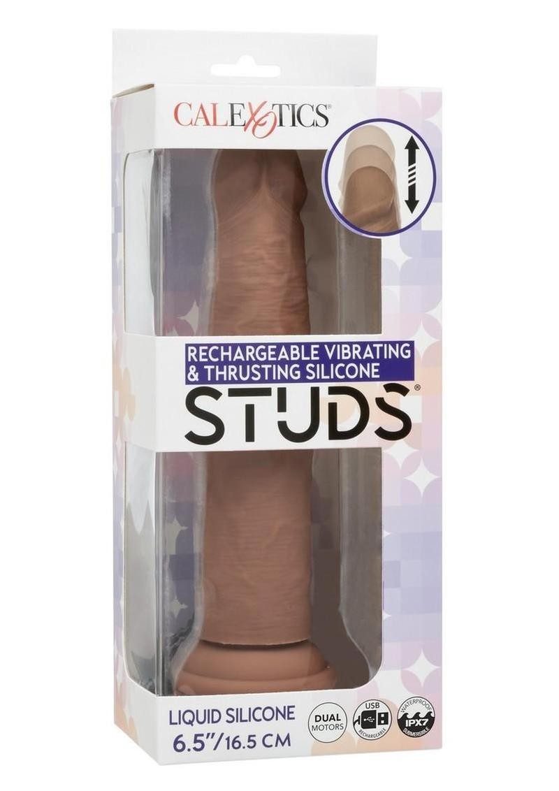 Rechargeable Vibrating & Thrusting Silicone Stud – Dual Motor Suction Cup Toy