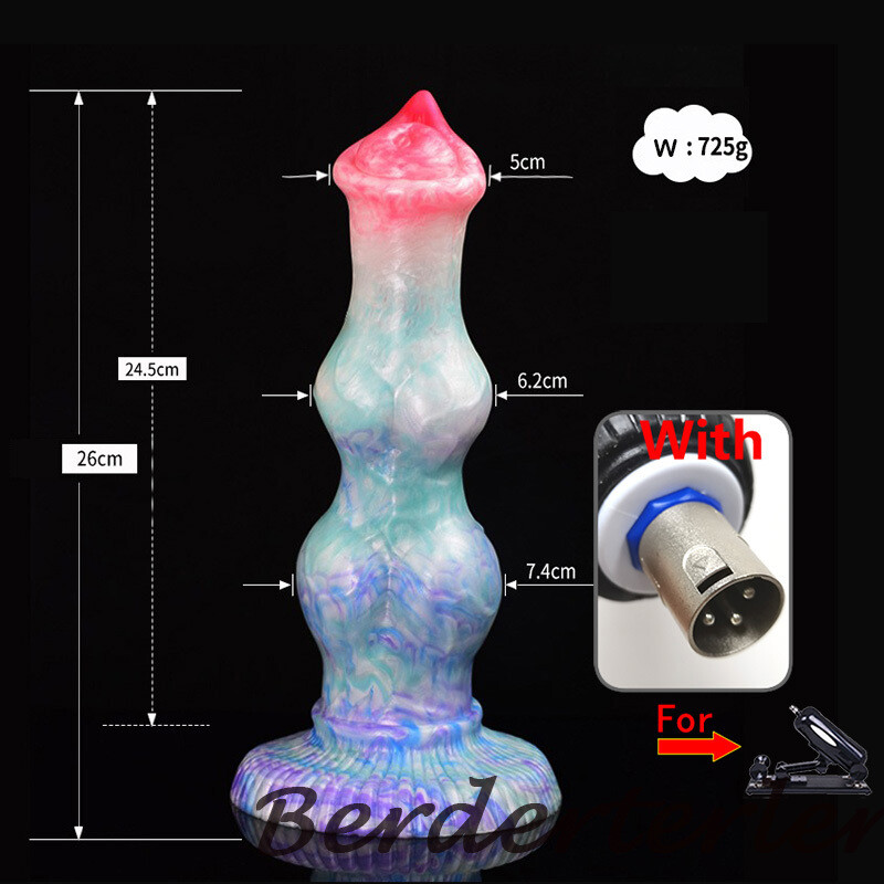 Silicone Dildo for with 3XLR and Vac-U-Lock Connector for Sex Machine Attachment