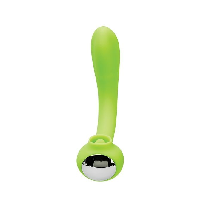 Our Erotic Journey Space Lunar Licker Bendable Clitoral & G-Spot Vibe Neon Green