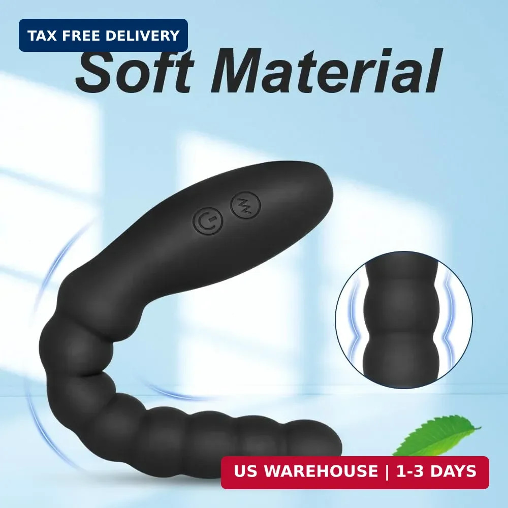 Vibrating Anal Beads Butt Plug Adult Sex Toys for Men Women Couples, Rechargeabl