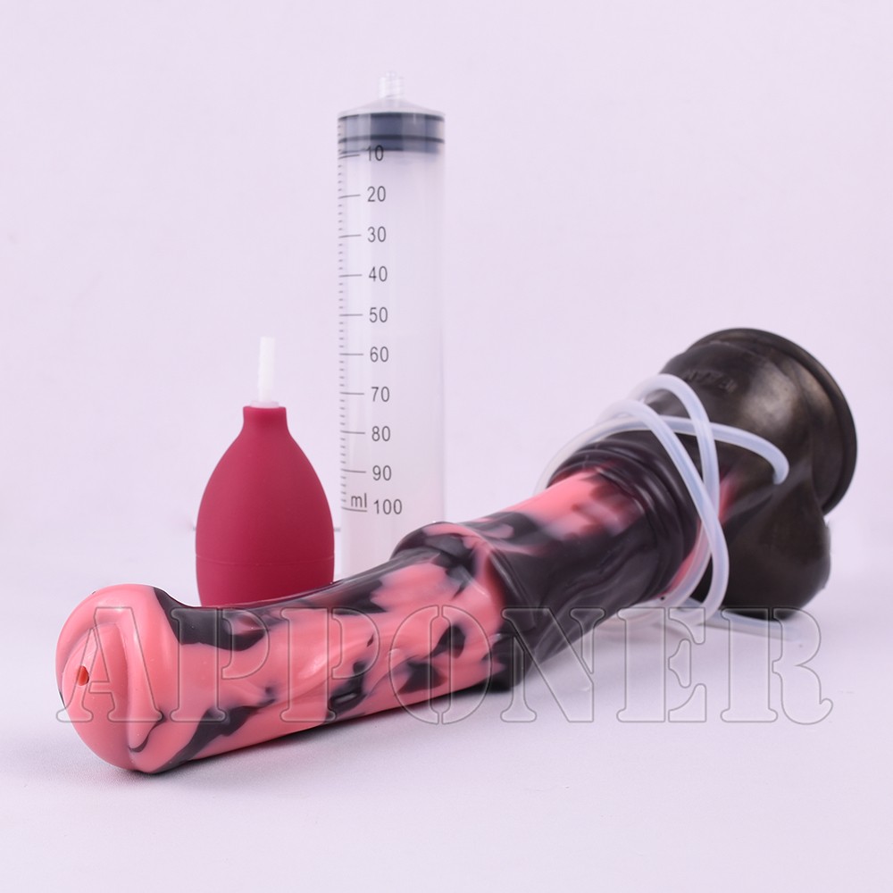 Silicone Long Squirting Dildo with Sucker Big Thick Anal Dildo Ejaculation Penis