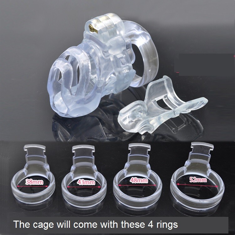 USA Seller, Resin Male Chastity Cage, Standard- Includes 4 Rings, Fast Ship!
