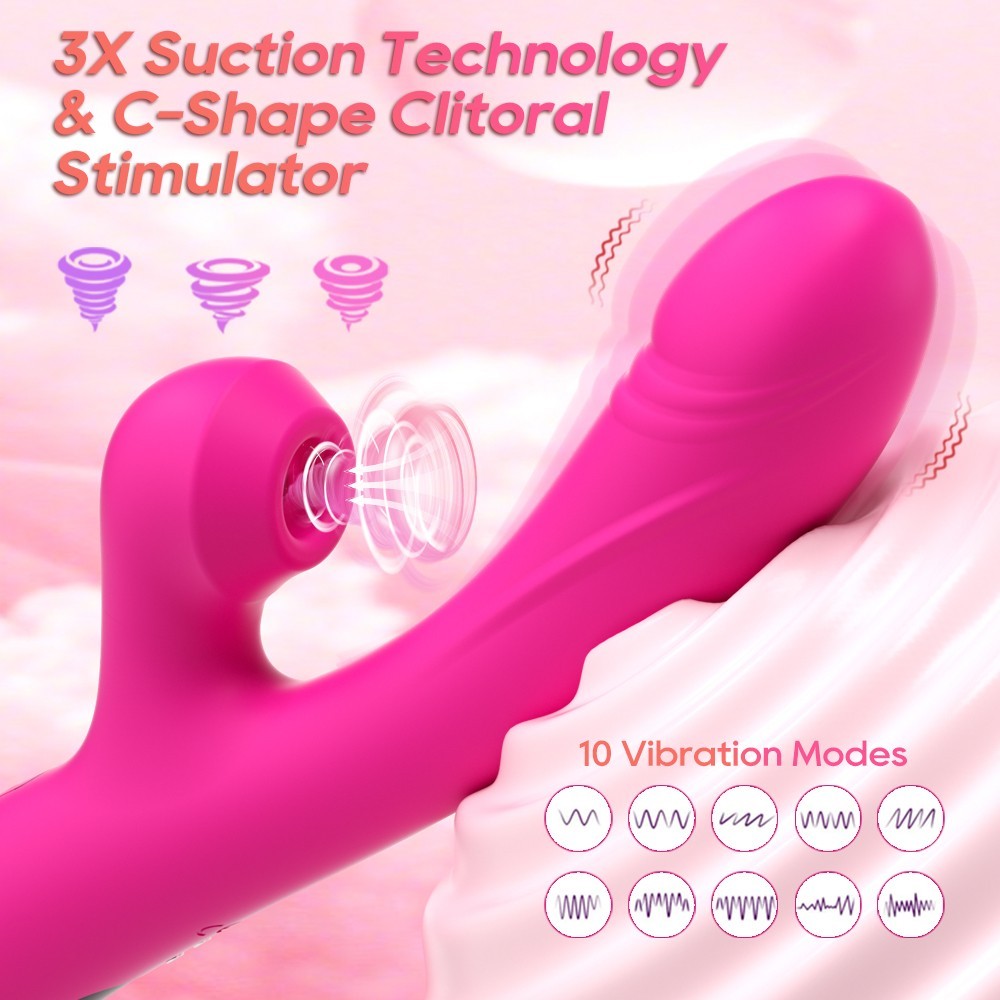 Heated G Spot Vibrator Dual Stimulation Suction Stimulator
