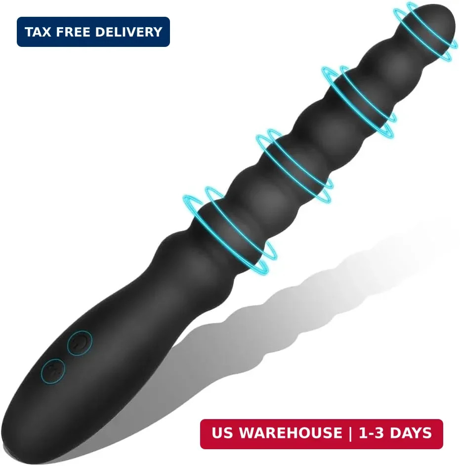 Vibrating Anal Beads Butt Plug Adult Sex Toys for Men Women Couples, Rechargeabl