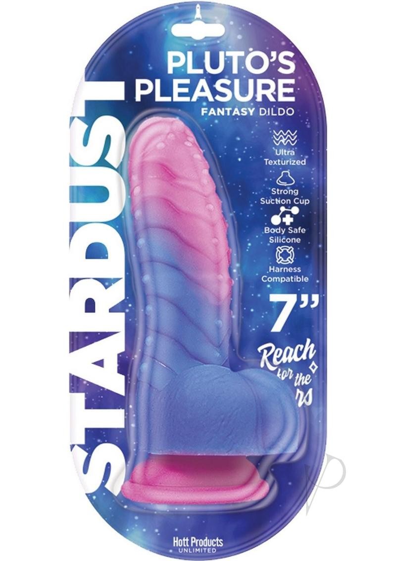 Stardust Pluto`s Pleasure Silicone Dildo with Suction Cup 7in – Pink/Purple
