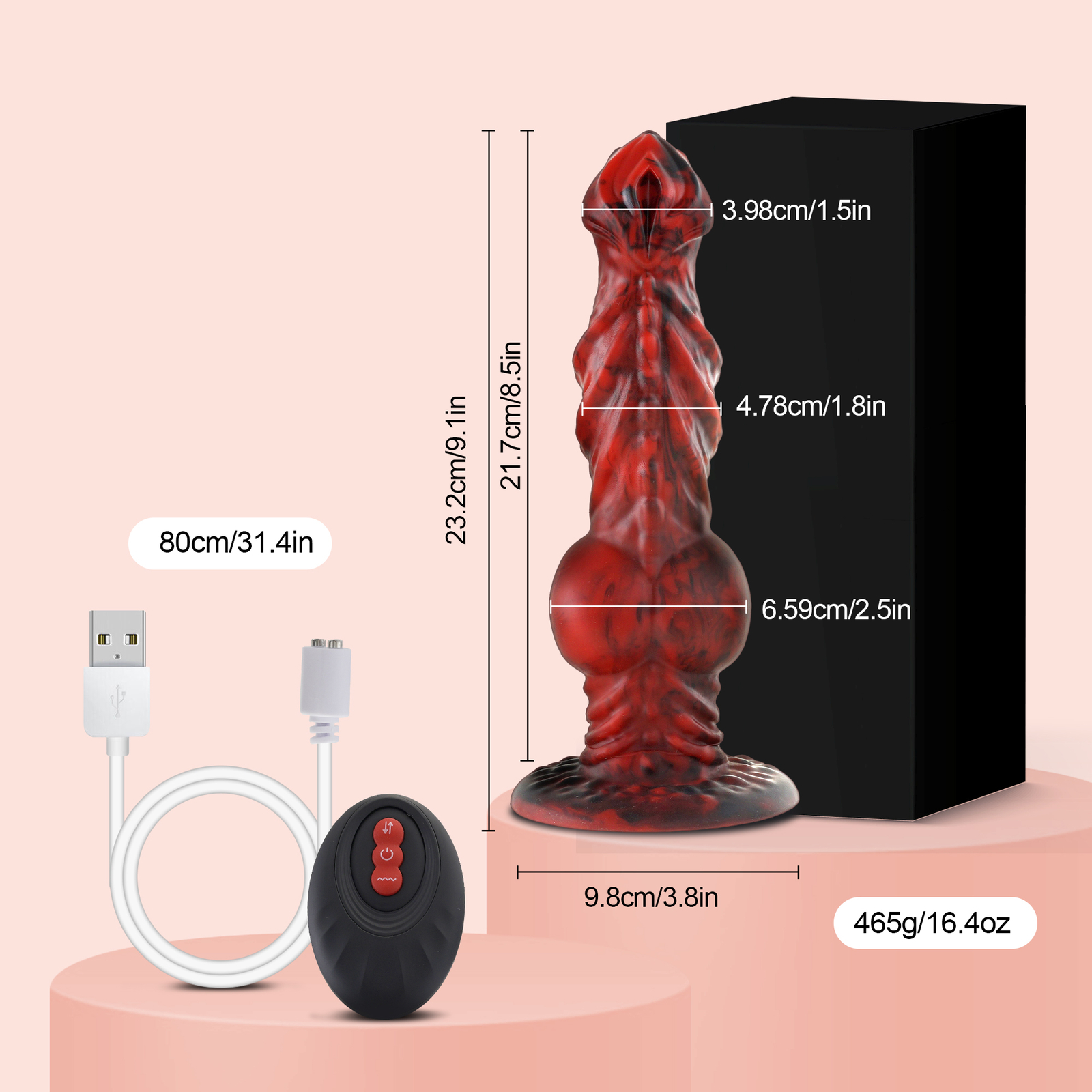Remote Control Thrusting Knot Dildo Vibrator Prostate Massager Men Women Sex Toy