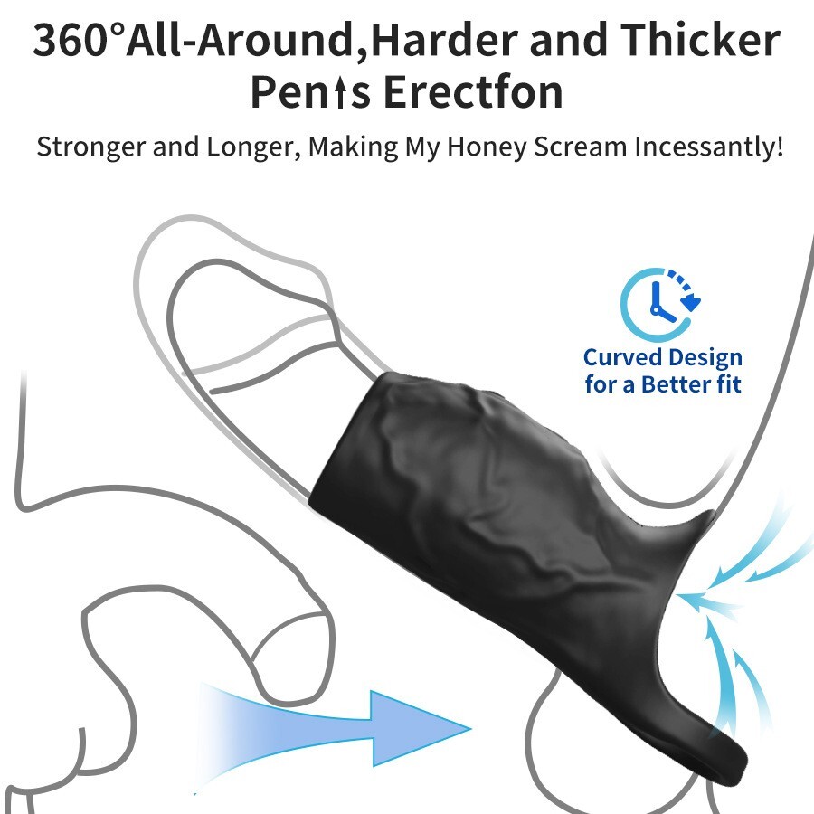 Male Cock-Girth-Enlarger-Enhancer-Big Penis-Extension-Extender-Sheath-Sleeve Men