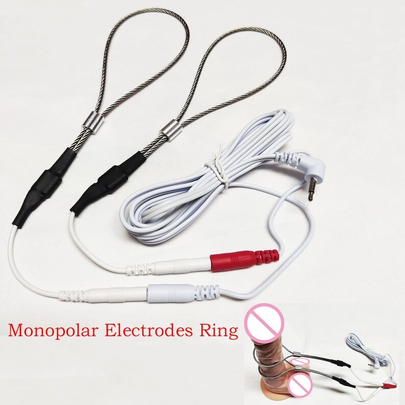 Adjustable Shock E Stim Loop Penis Ring Steel Wire Cable Monopolar DIY Unit